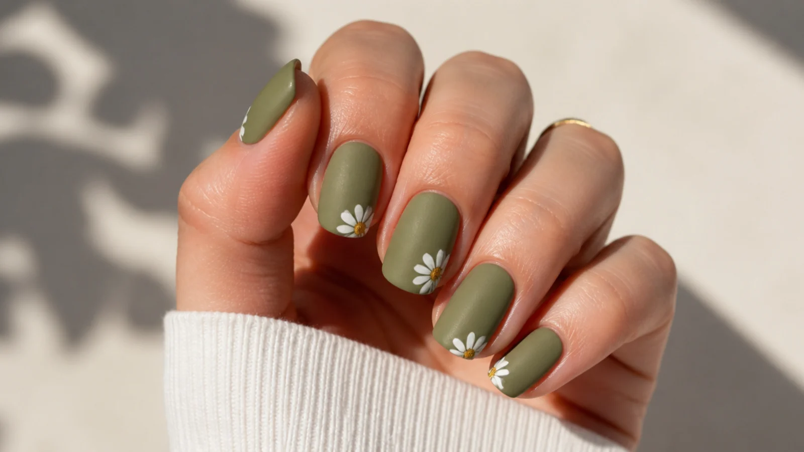 A hand inspecting evenly matte nails under soft light for shiny spots