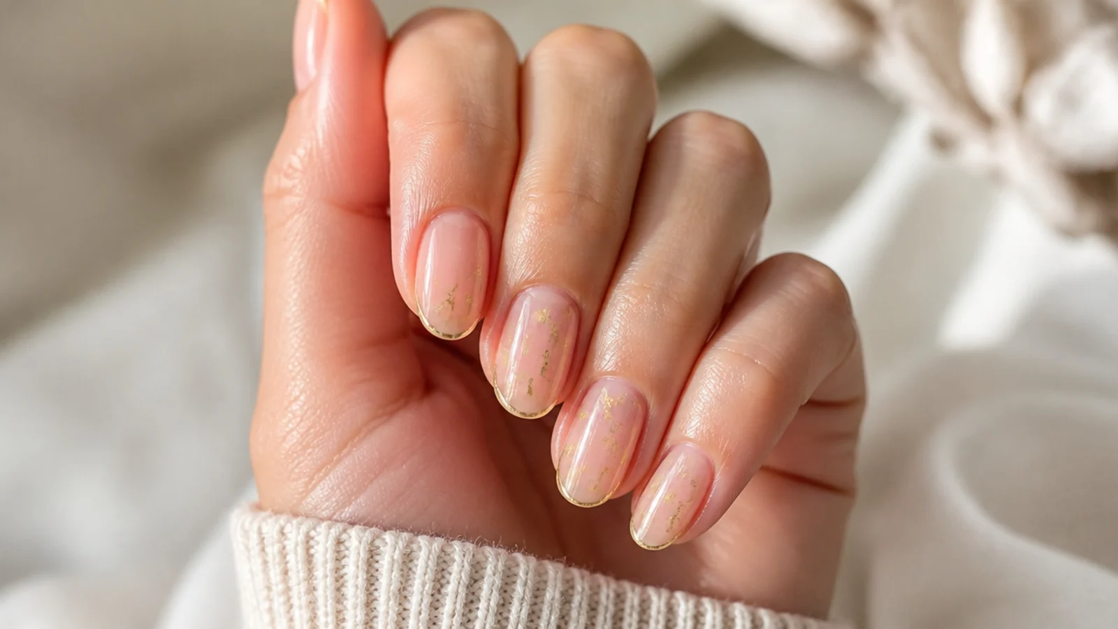A healthy natural nail after safe removal of matte black gel