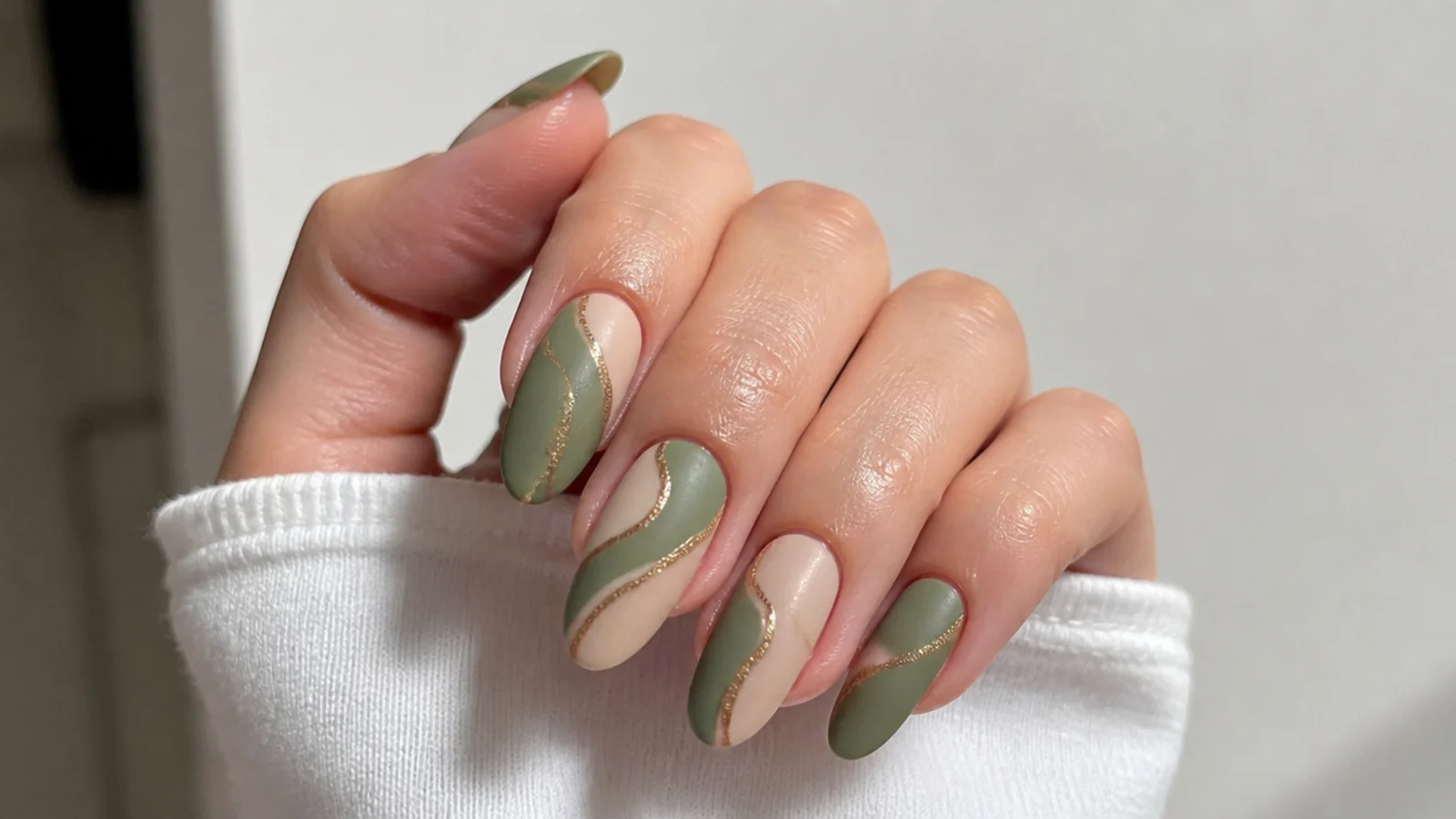 A well-sealed matte gel manicure with cuticle oil around the nail