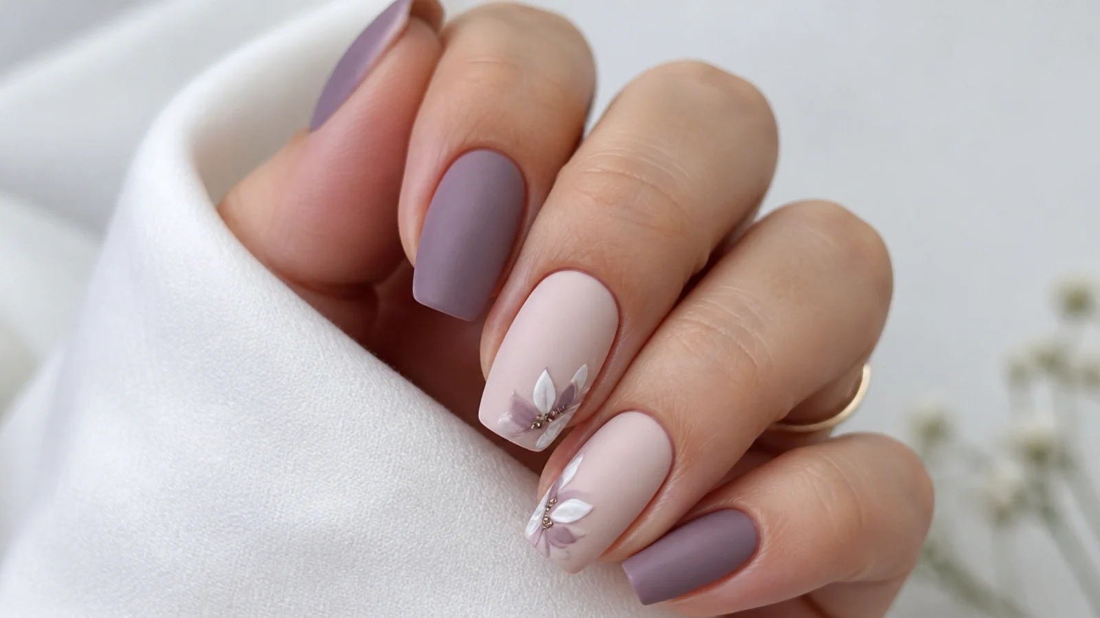 A well-sealed matte manicure with capped tips shown for longevity