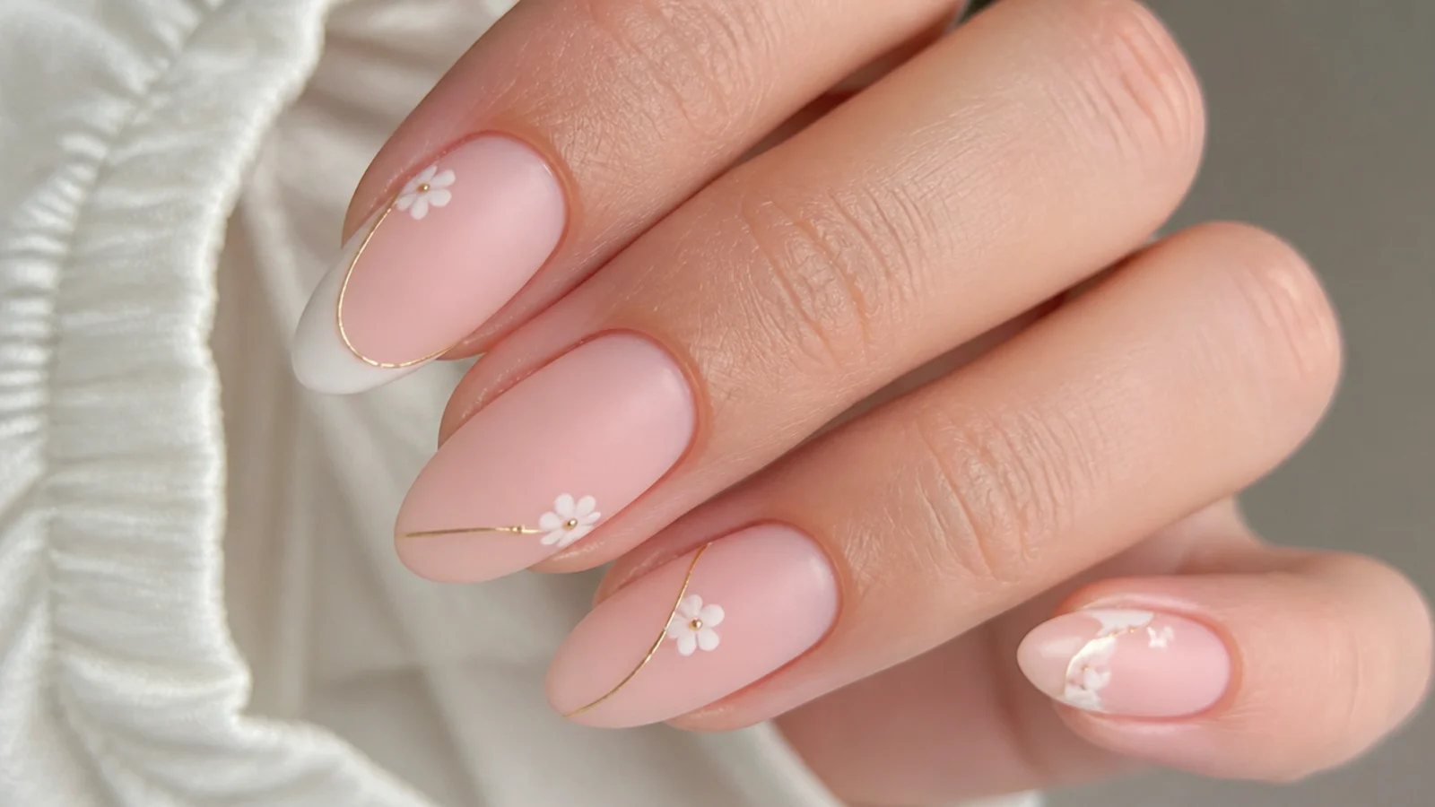 A healthy natural nail after a matte gel top coat removal