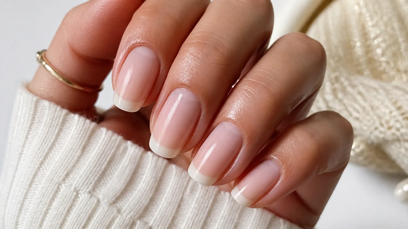 A healthy natural nail after matte gel removal with cuticle oil applied