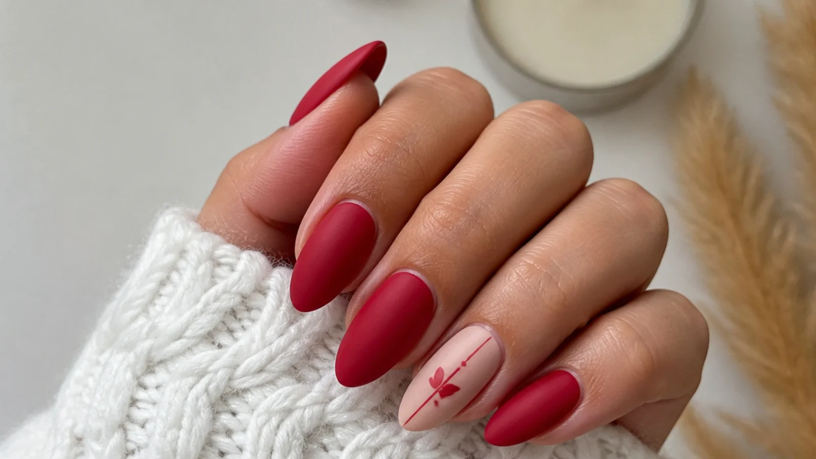 A well-sealed matte red manicure with cuticle oil for longevity