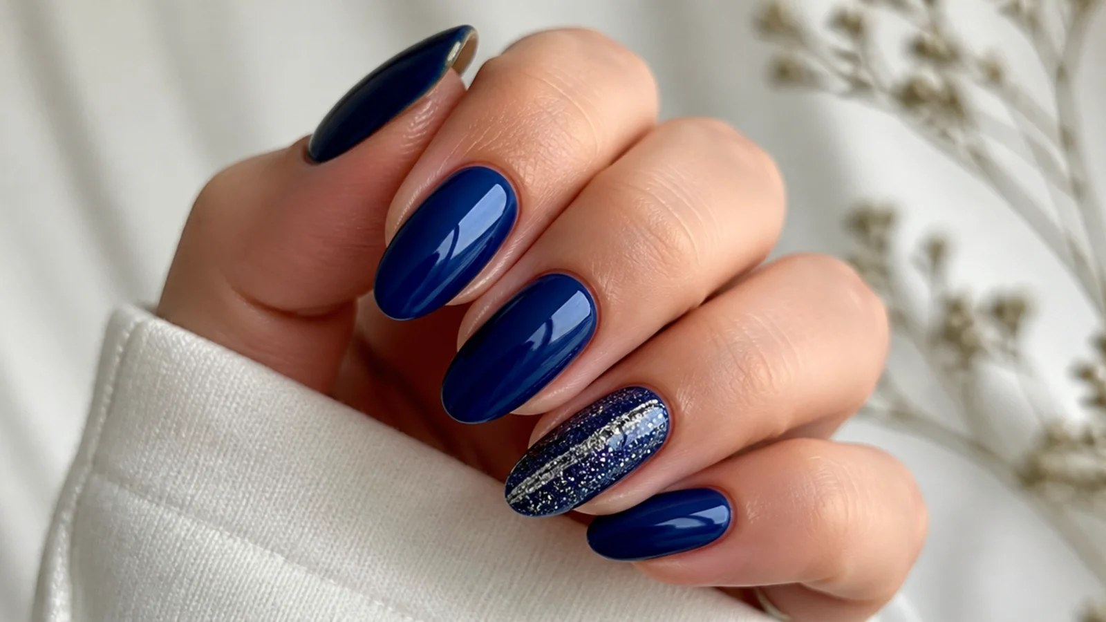 Royal blue nails styled for prom, a wedding and everyday looks