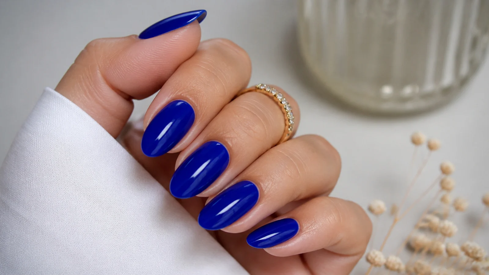 Two coats of cobalt gel building a true deep royal blue on a nail