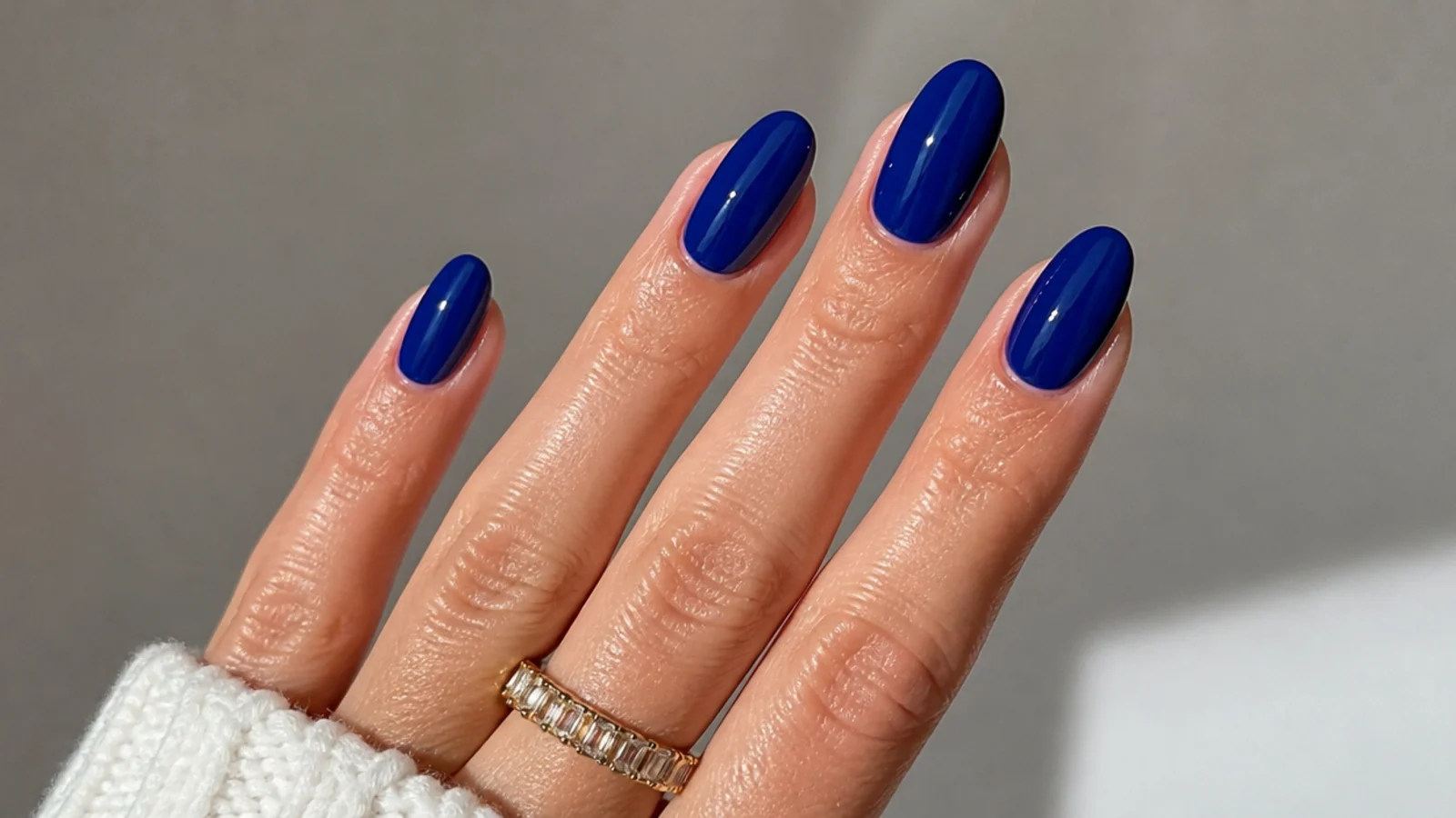Two coats of cobalt gel building to a true deep royal blue on a nail