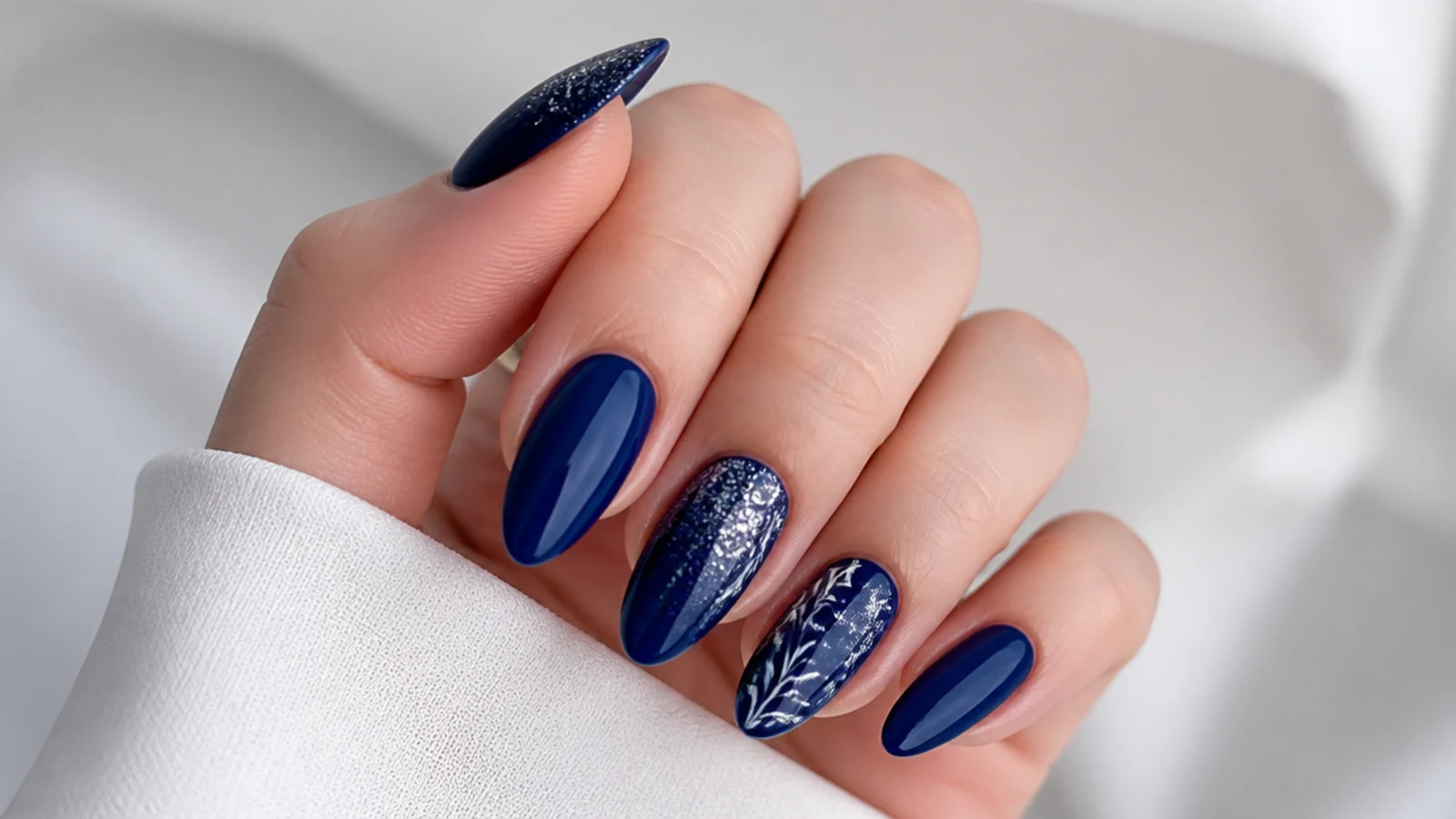 Royal blue nails styled for prom, wedding and everyday looks