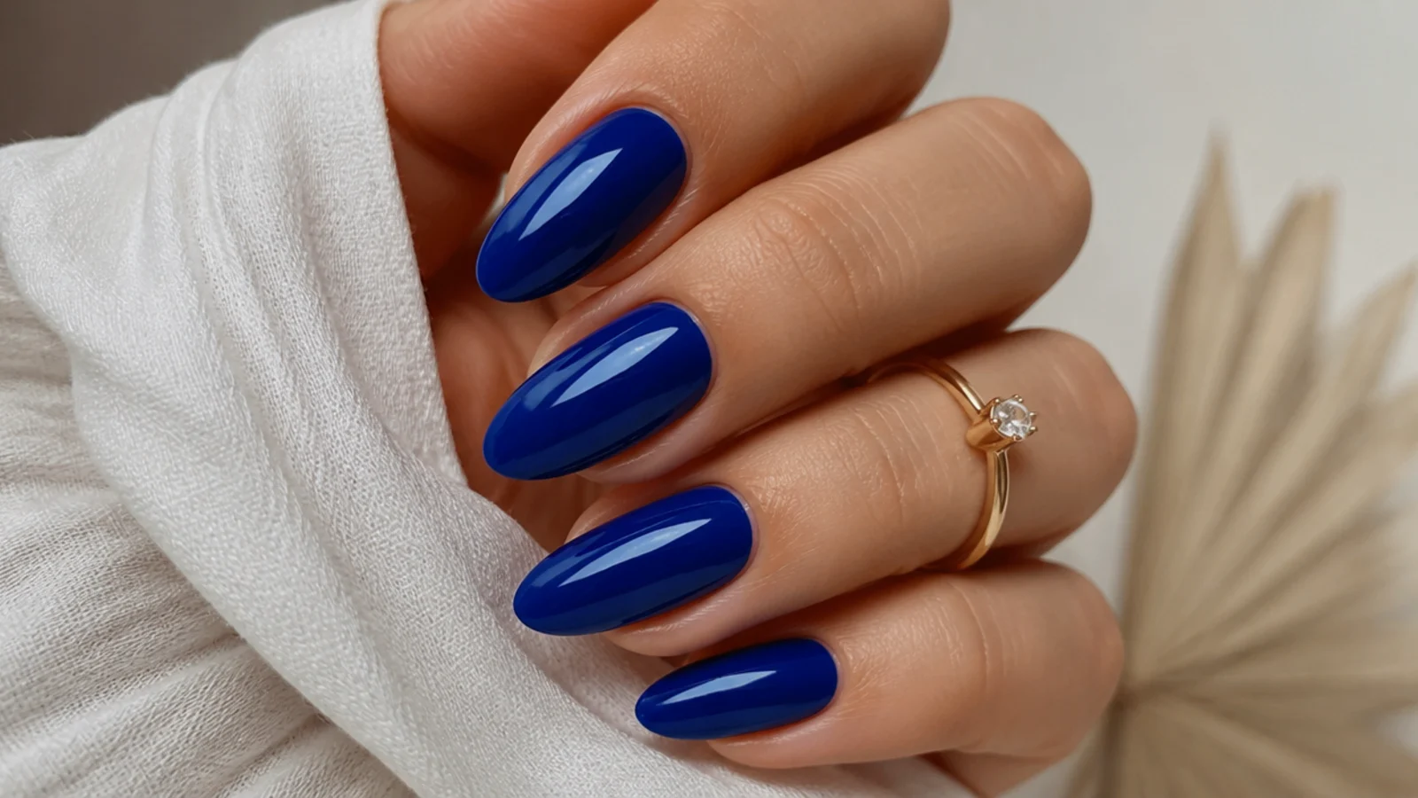 Two coats of cobalt royal blue gel building to a deep even color