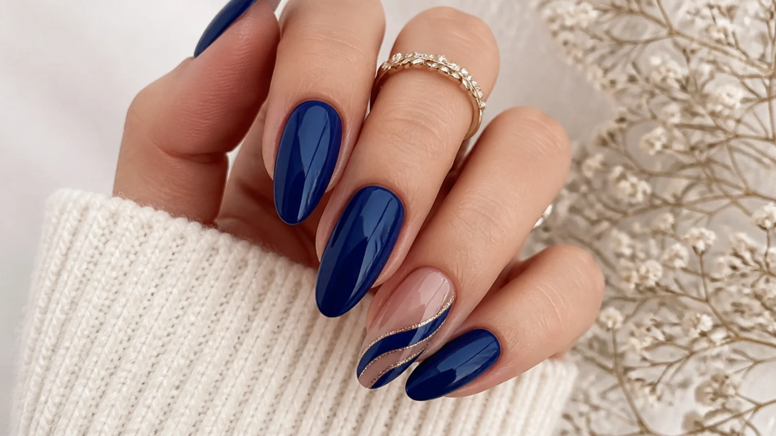 Royal blue nails styled for prom, wedding and everyday looks