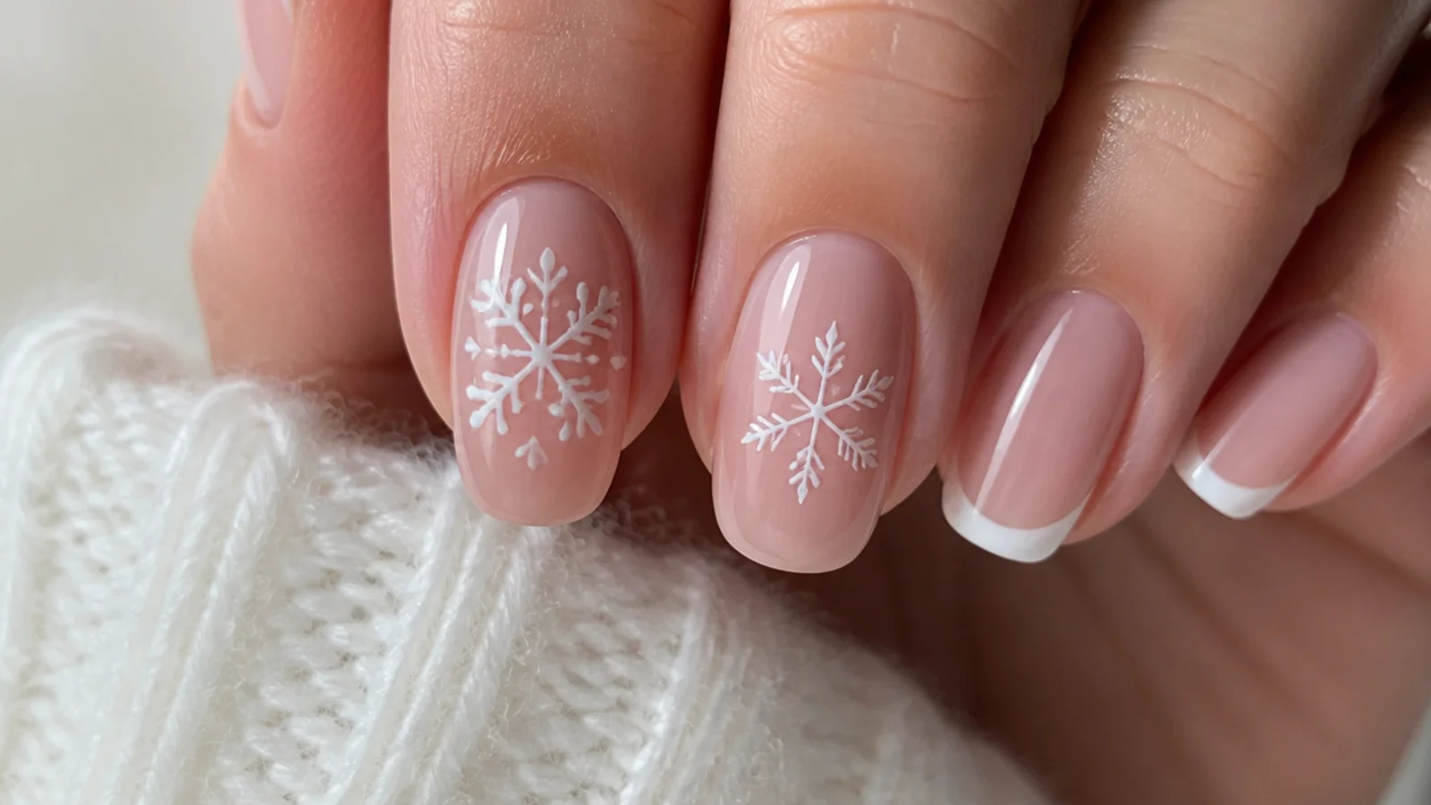 A thick lopsided snowflake next to a clean thin symmetrical one for comparison
