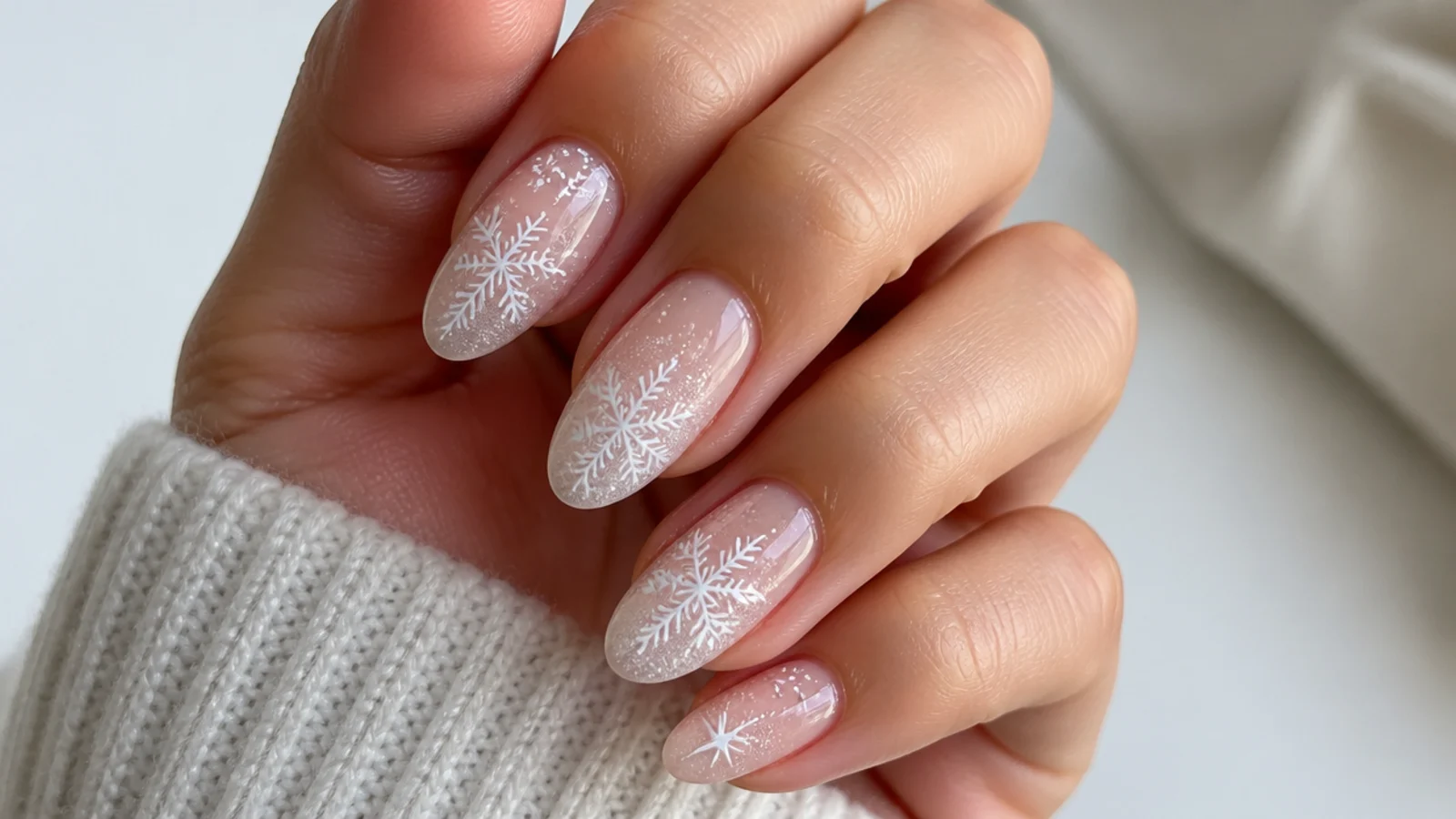 A well-sealed snowflake manicure with cuticle oil for longevity