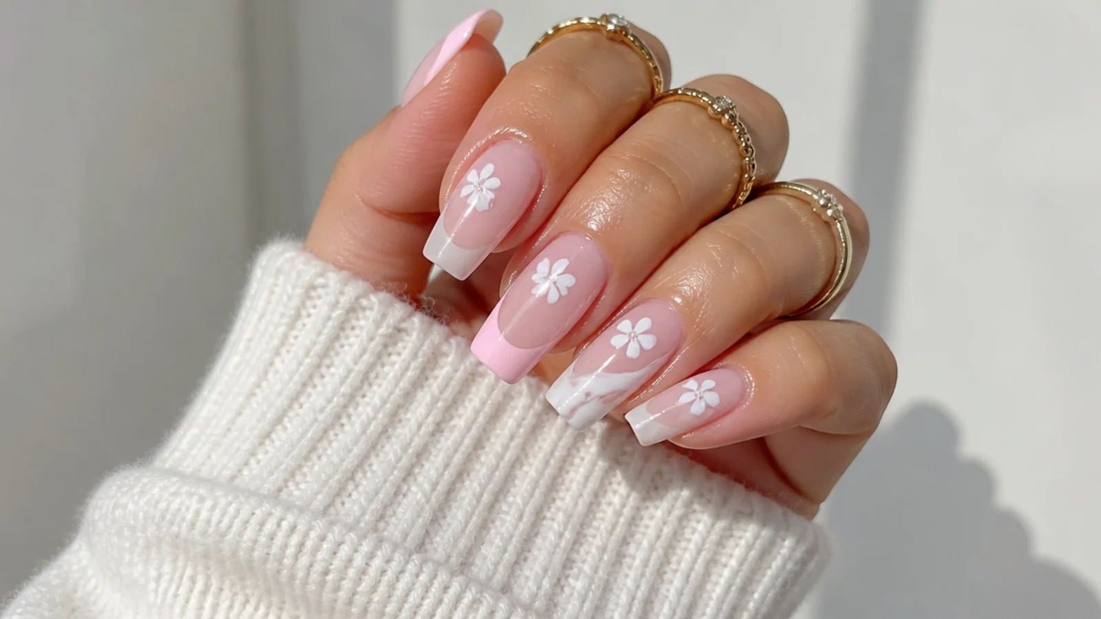 A well-sealed long soap manicure with cuticle oil for longevity
