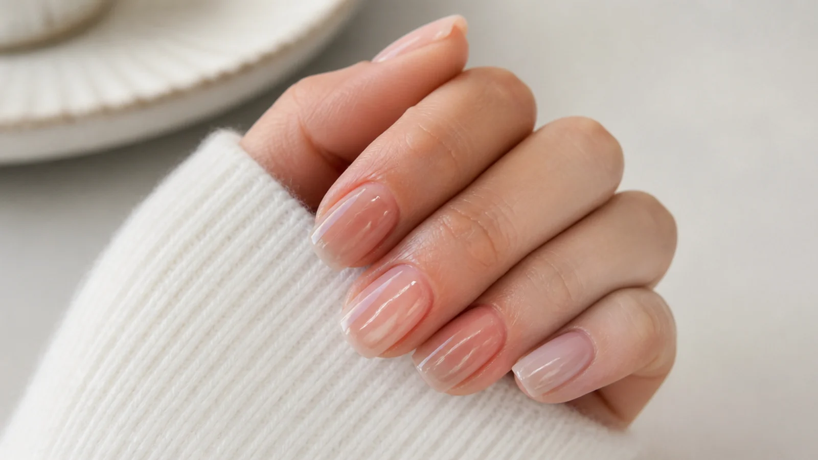 A well-sealed glassy soap manicure with cuticle oil for longevity