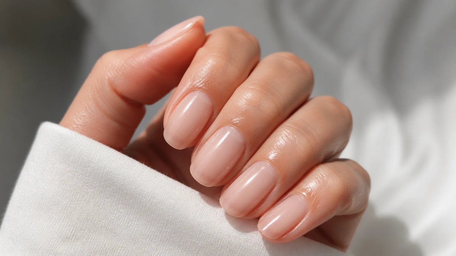 A sheer soap manicure with cuticle oil applied for longevity