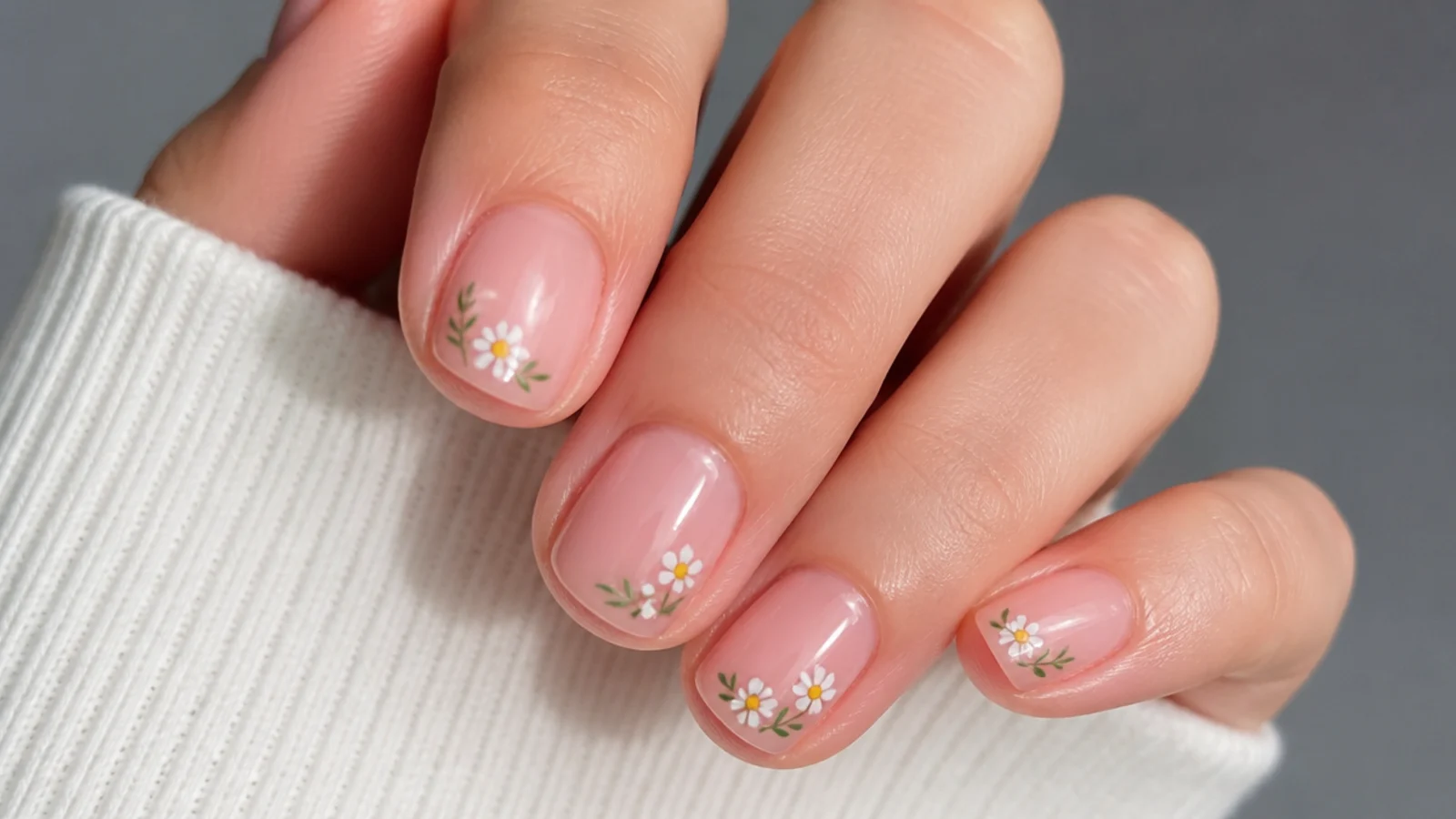 Short natural nails buffed to a soft sheen with clean tidy edges