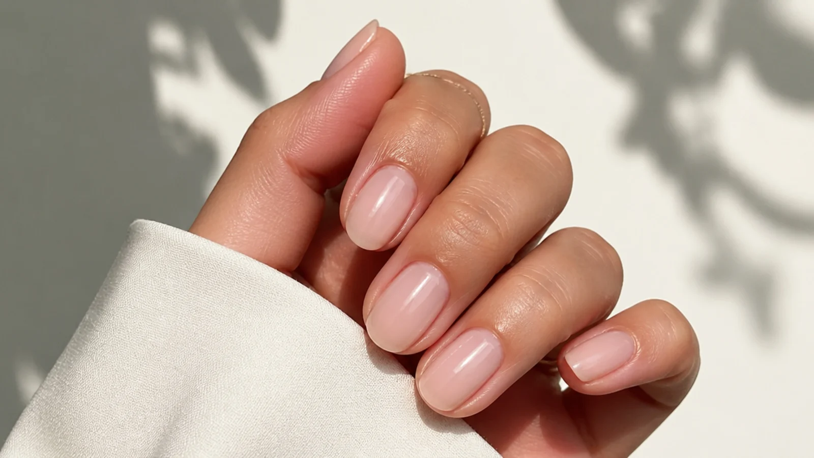 Sheer soap nails in a classic OPI Bubble Bath translucent pale pink