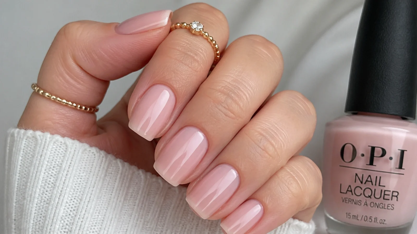 Sheer soap nails in OPI Passion soft translucent pink-nude