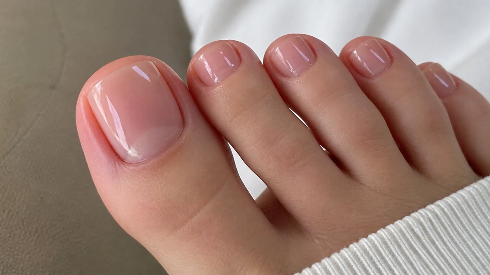 Well-sealed sheer soap pedicure with cuticle oil for longevity on toes