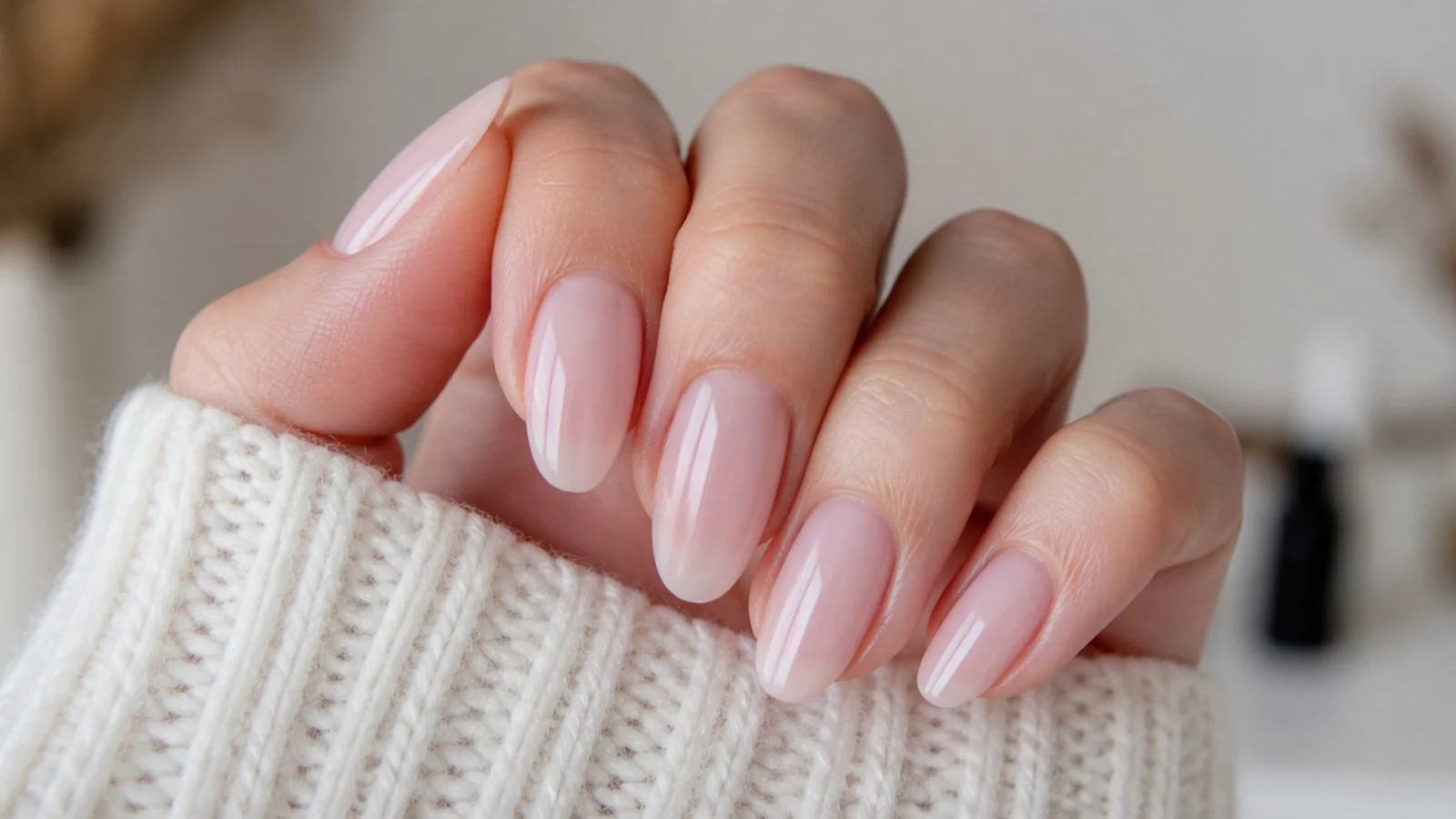 Sheer soap nails done in gel for a durable glassy two-to-three-week set