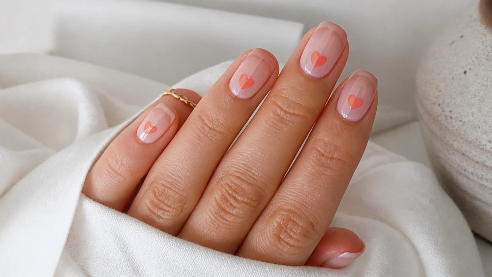 A well-sealed glassy soap manicure with cuticle oil for longevity