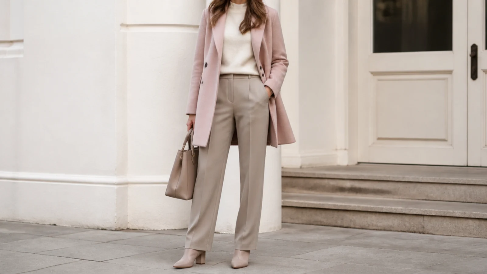 Faceless outfit showing tailored trousers meeting the boot shaft with no strip of bare ankle skin